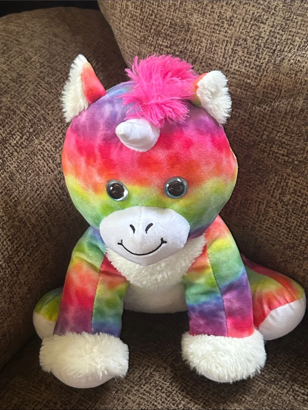 Rainbow Plush Unicorn Stuffed Toy - Multicolor. 14” Tall
